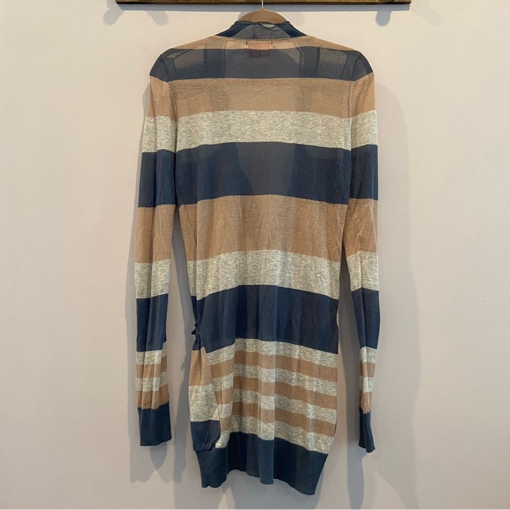 ANTHROPOLOGIE | YOON Semi-Sheer Striped Cardigan Longline Medium - Picture 3 of 8